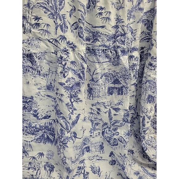 Joie Womens Blue White Floral Tropical 100% Linen Maxi Skirt Pull On Pockets XL - Picture 4 of 13